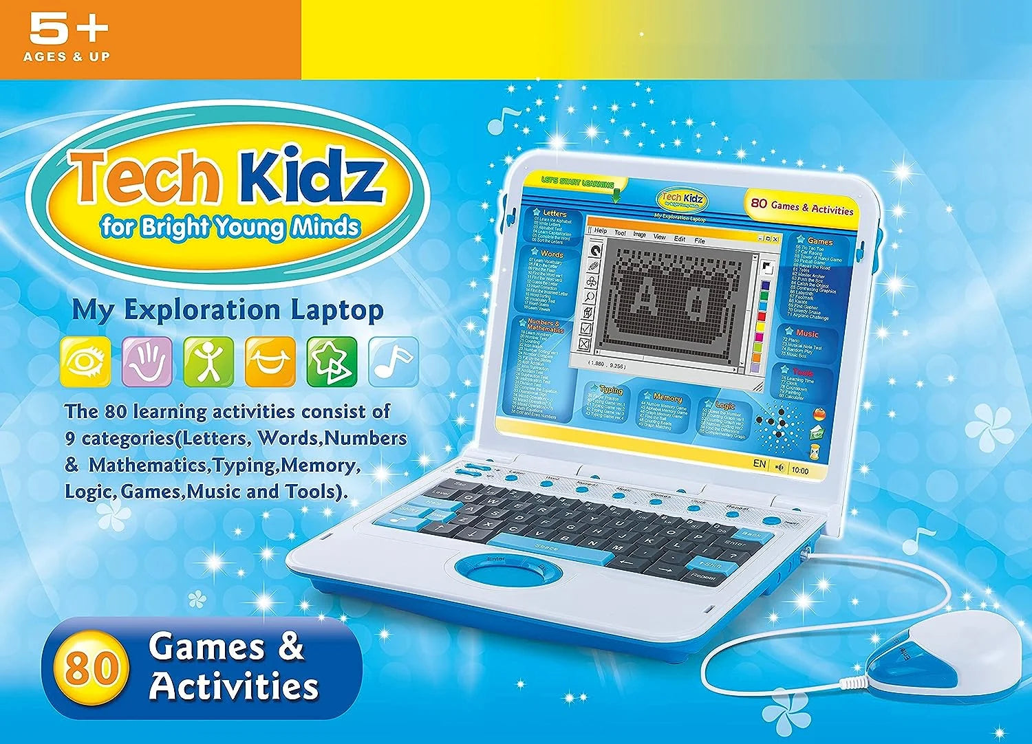 Blue Children's Educational Interactive Laptop with LCD Screen G5995
