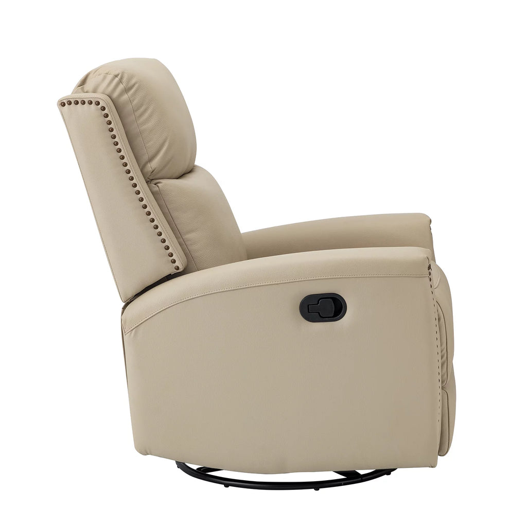 Genuine Leather Swivel Rocker Recliner Set of 2, Beige N945941
