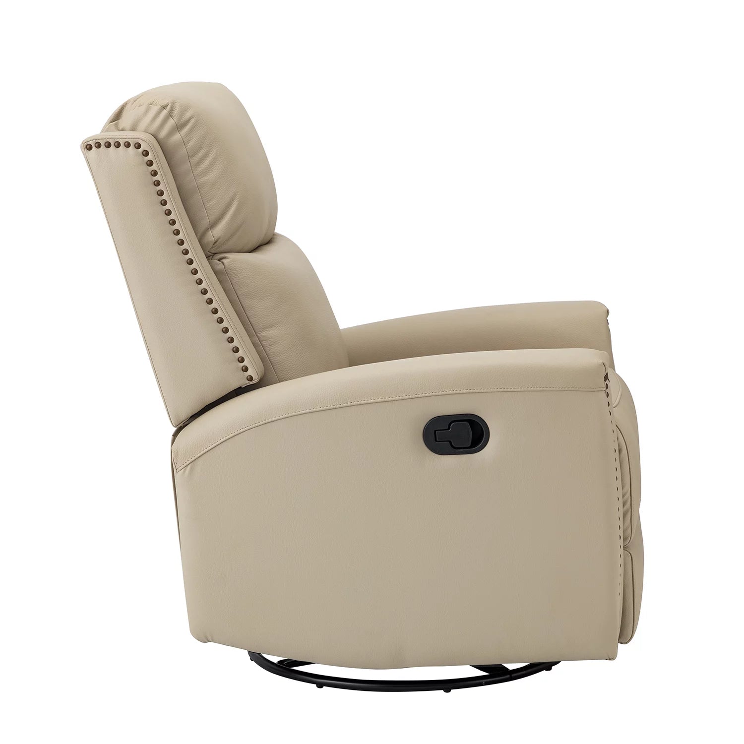 Genuine Leather Swivel Rocker Recliner Set of 2, Beige N945941