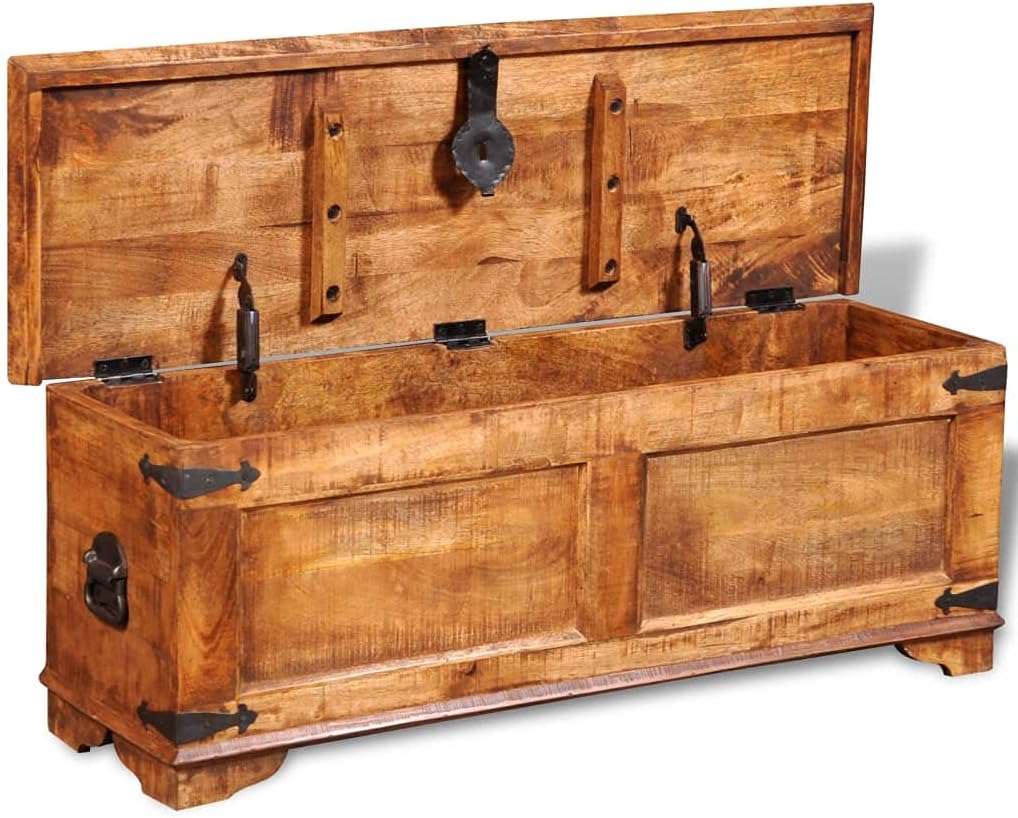 Solid Wood Storage Chest 43.3" x 13.8" x 15.7" F467274