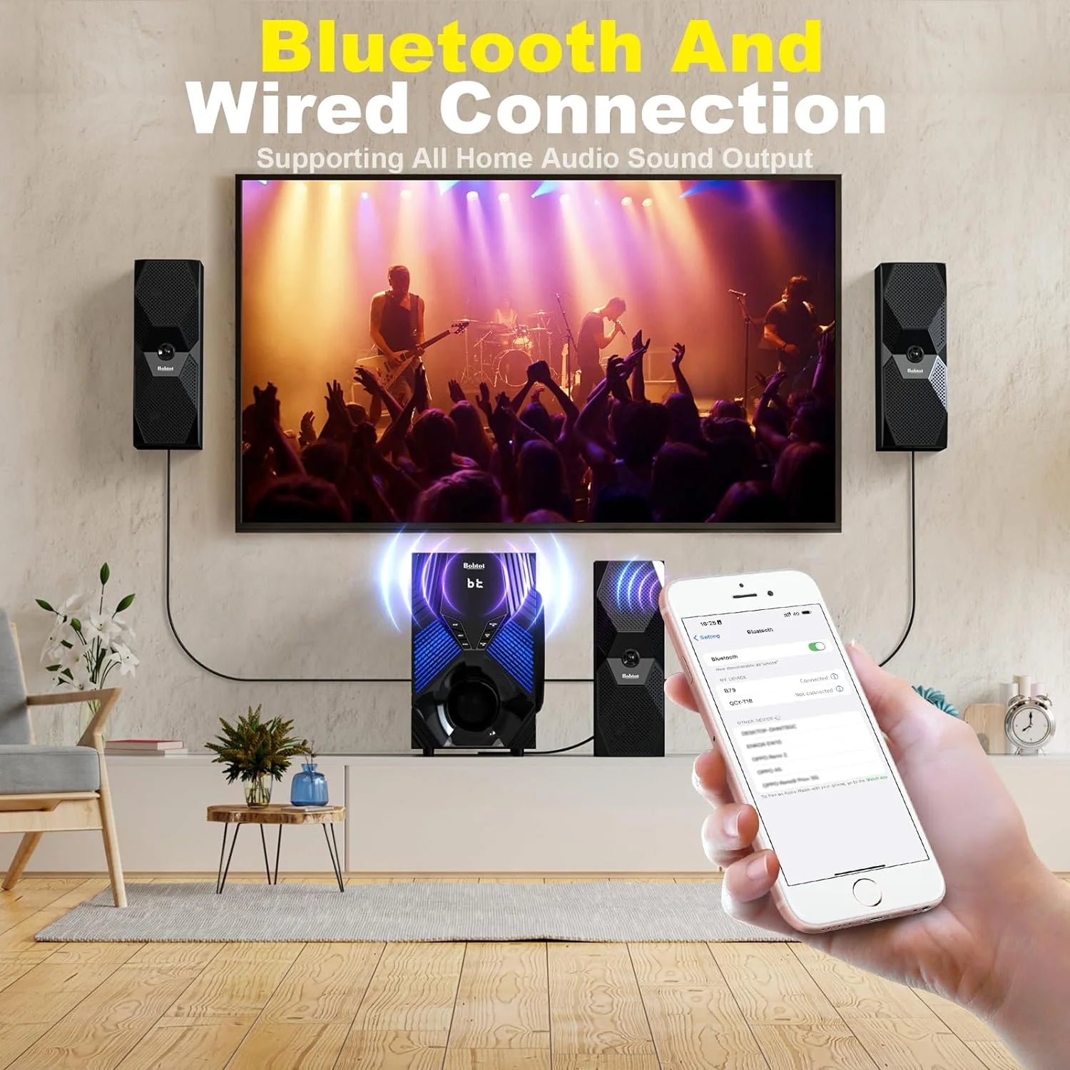 1000 Watts 5.1/2.1 Stereo Surround Sound System with 8-Inch Subwoofer K48778