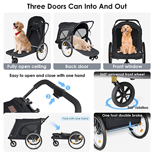 Extra Large Foldable Pet Stroller, Black P625