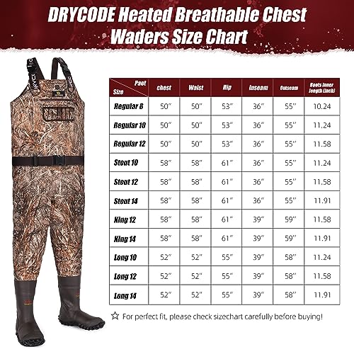 Waterproof Fleece-Lined Insulated Chest Waders with 1600g Boots U72913