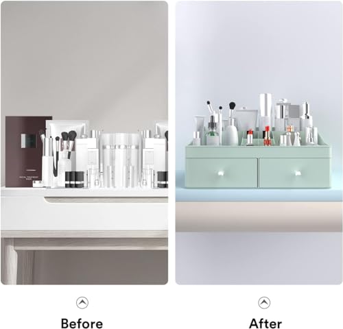 White Makeup Organizer with Drawers W512781