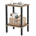 Rustic Brown and Black 2-Tier Narrow Side Table G92431