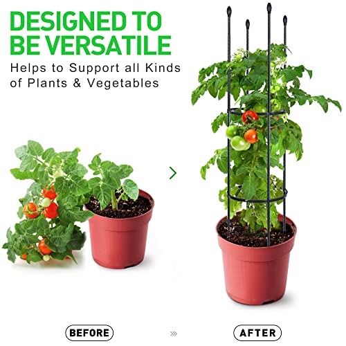 60" Tall Tomato Cage Plant Support with Plant Clips P4738