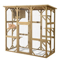 70 Inch Wooden Catio with Resting Box and 6 Jumping Platforms R527