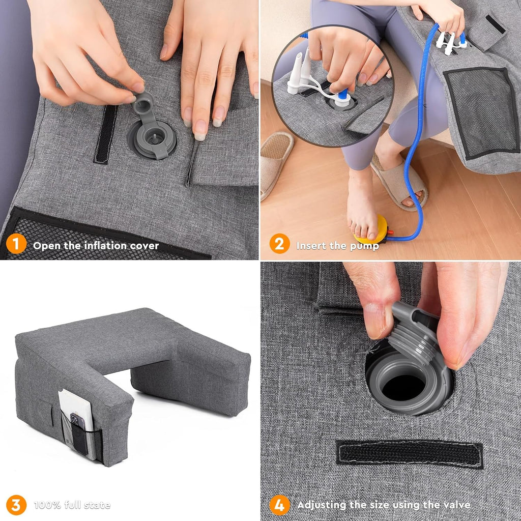 Inflatable Bed Rest Pillow with Lap Desk R17970