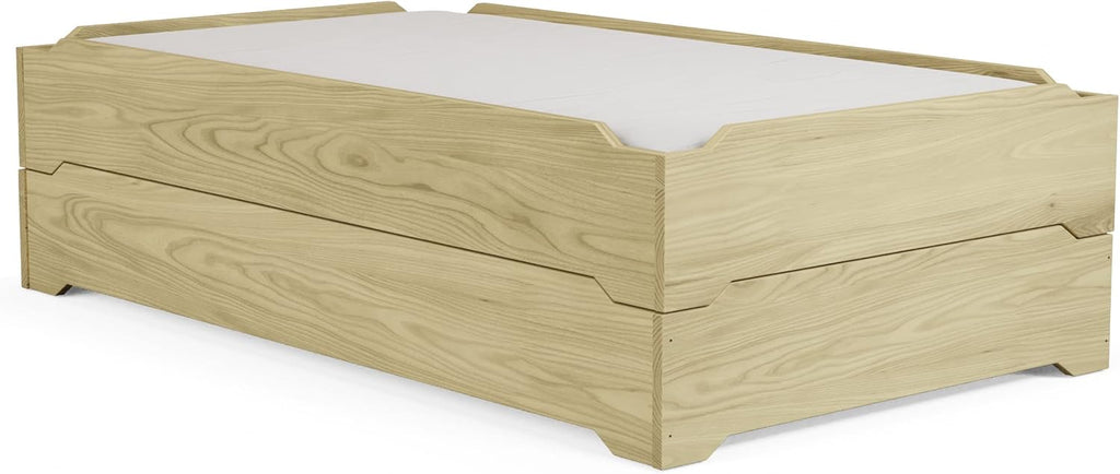 Twin over Twin Stackable Wooden Bed Frame Set of Two R2913