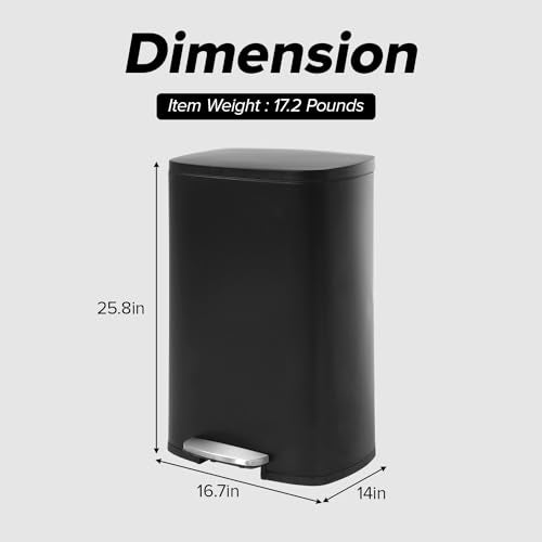 White 13 Gallon Stainless Steel Step Waste Bin Q227705