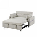 Gray 3 in 1 Convertible Sleeper Sofa Futon Couch Pullout Bed with Storage Pockets Y651277