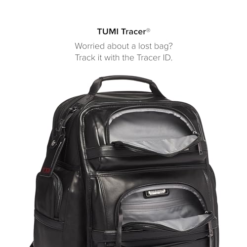Black Leather 15" Laptop Backpack R5849