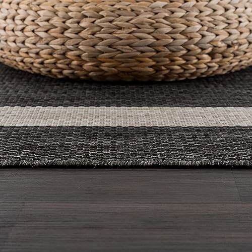 9x12 Beige/White Washable Outdoor Rug N72013