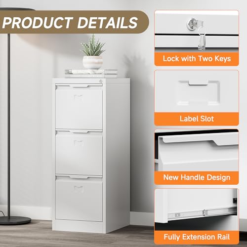 3 Drawer Black Metal Locking File Cabinet N44014