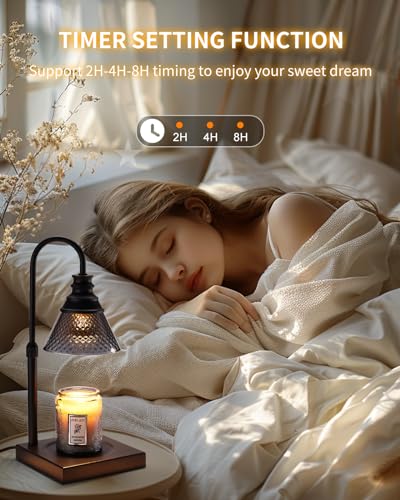 Black Electric Candle Warmer Lamp with Timer Dimmer and 3 Bulbs Y7680