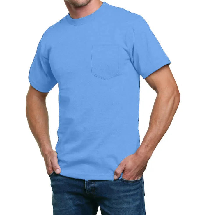 Heavyweight 100% Cotton T-Shirts with Pocket - Made in USA