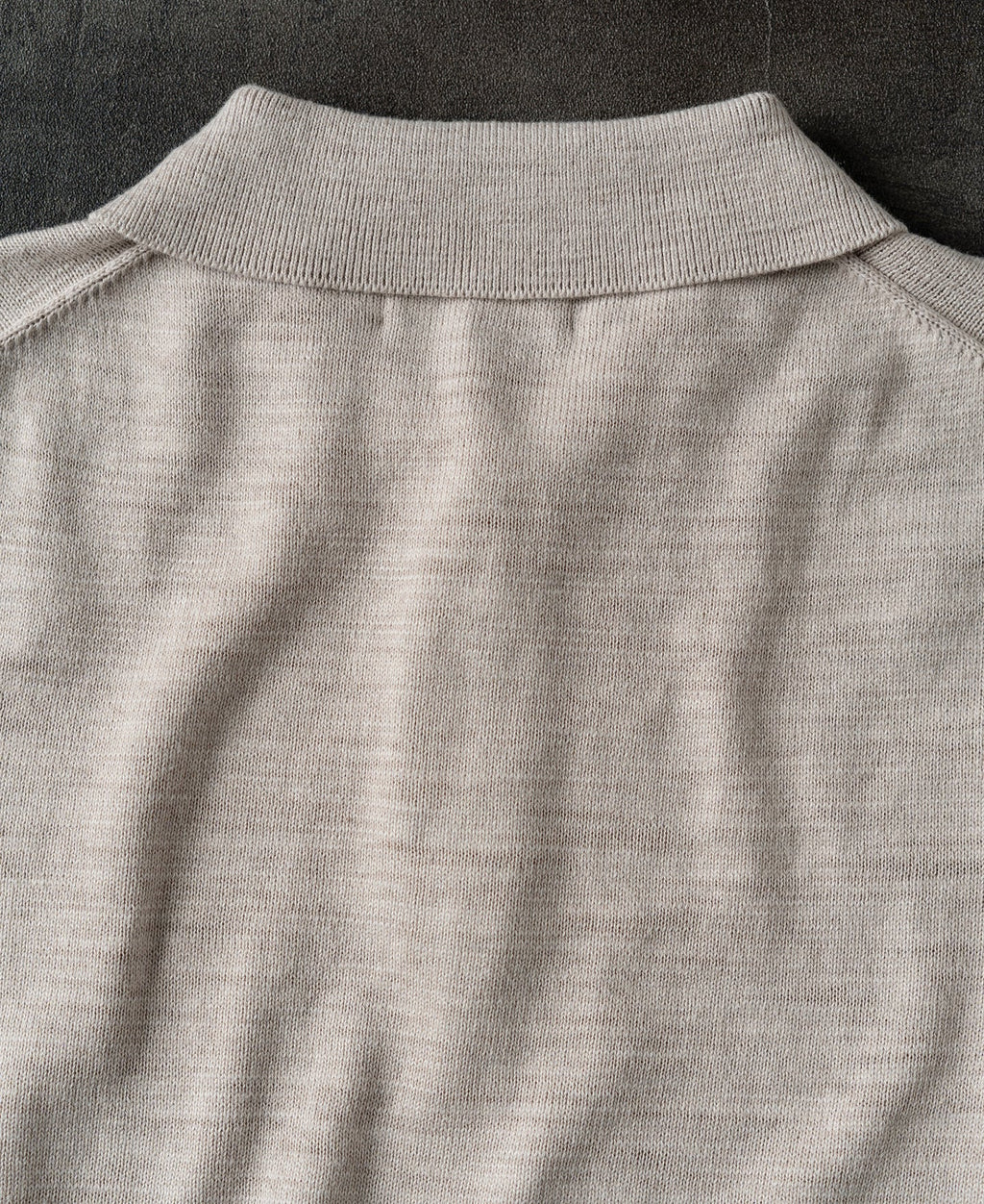 Slub Cotton Long Sleeve Knit Polo