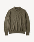 Slub Cotton Long Sleeve Knit Polo